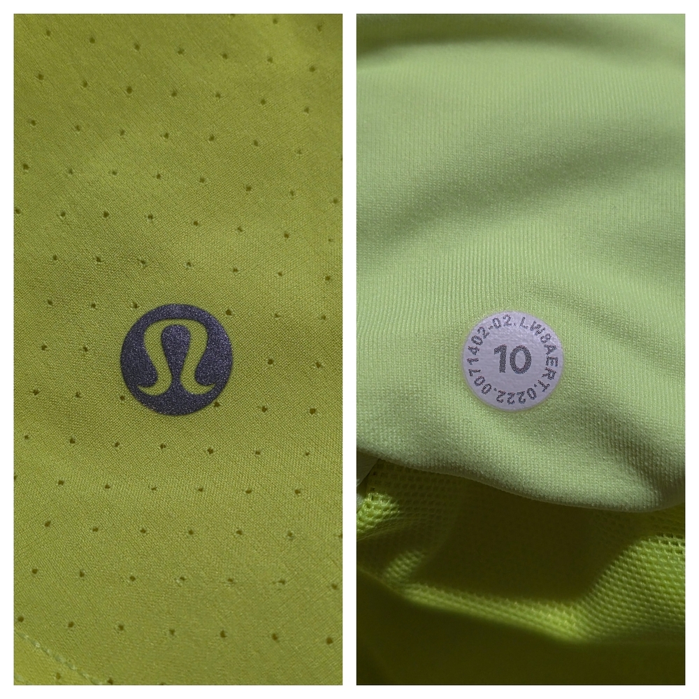 lululemon Court Rival Perforated High-Rise Skirt Highlight Yellow Size 10 - Picture 3 of 5